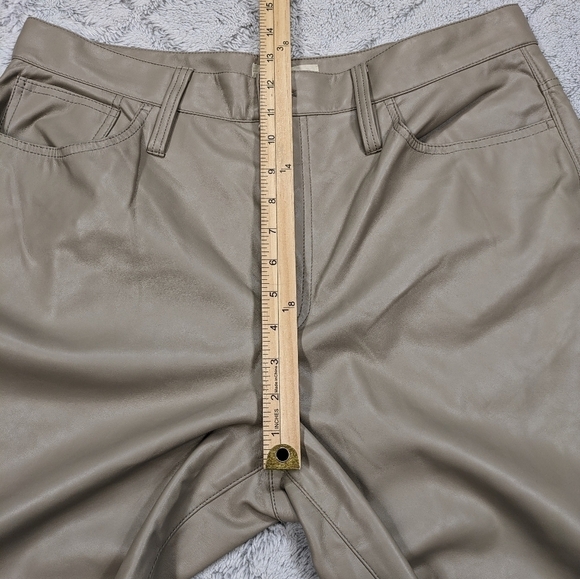 Madewell Jeans Women's 32 Tan Pumice Perfect Vintage Straight Faux Leather 28” - Picture 5 of 12